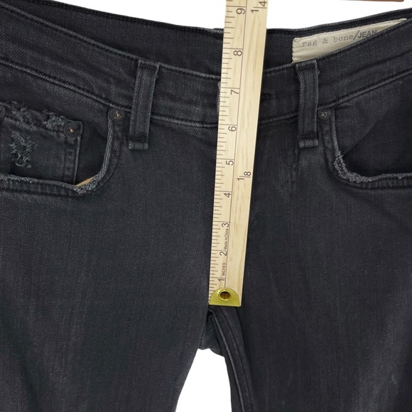 Rag & Bone Black Soft Rock Distressed Skinny Jeans Size 25 - Picture 7 of 8